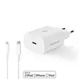 Väggladdare | 20 W | PD3.0 20W | Snabbladdnings funktion | 1.67 A / 2.22 A / 3.0 A | Antal utgångar: 1 | USB-C | Lightning 8-Pin (Lös) Kabel | 1.00 m | Automatiskt val av Spänning | Vit - Nätladdare - 5412810334667 - 50