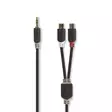 Stereoljudkabel | 3.5 mm Hane | 2x RCA Hona | Guldplaterad | 0.20 m | Rund | Antracit | Låda - Ljudkablar - 5412810265077 - 1