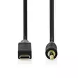 USB-C Adapter | USB 2.0 | USB-C Hane | 3.5 mm Hane | 1.00 m | Rund | Guldplaterad | PVC | Svart | Låda - Dator och nätverk - 5412810406807 - 10