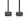 USB-C Adapter | USB 3.2 Gen 1 | USB-C Hane | USB-A Hona | 5 Gbps | 0.15 m | Rund | Nickelplaterad | PVC | Svart | Låda - Dator och nätverk - 5412810289127 - 10