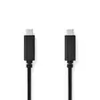 USB-kabel | USB 3.2 Gen 1 | USB-C Hane | USB-C Hane | 60 W | 4K@60Hz | 5 Gbps | Nickelplaterad | 1.00 m | Rund | PVC | Svart | Låda - Dator och nätverk - 5412810289097 - 1