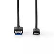 USB-kabel | USB 3.2 Gen 2 | USB-A Hane | USB-C Hane | 60 W | 10 Gbps | Nickelplaterad | 1.00 m | Rund | PVC | Svart | Låda - Dator och nätverk - 5412810316137 - 10
