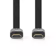 High Speed HDMI kabel med Ethernet | HDMI Kontakt | HDMI Kontakt | 4K@30Hz | 10.2 Gbps | 2.00 m | Platt | PVC | Svart | Label - HDMI-kablar - 5412810427017 - 10