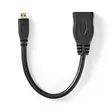 High Speed HDMI kabel med Ethernet | HDMI Micro kontakt | HDMI Utgång | 4K@30Hz | 10.2 Gbps | 0.20 m | Rund | PVC | Svart | Låda - HDMI-kablar - 5412810427147 - 1