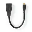 High Speed HDMI kabel med Ethernet | HDMI Micro kontakt | HDMI Utgång | 4K@30Hz | 10.2 Gbps | 0.20 m | Rund | PVC | Svart | Låda - HDMI-kablar - 5412810427147 - 35