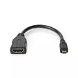 High Speed HDMI kabel med Ethernet | HDMI Micro kontakt | HDMI Utgång | 4K@30Hz | 10.2 Gbps | 0.20 m | Rund | PVC | Svart | Låda - HDMI-kablar - 5412810427147 - 10