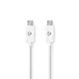 USB-kabel | USB 2.0 | USB-C Hane | USB-C Hane | 60 W | 480 Mbps | Nickelplaterad | 3.00 m | Rund | PVC | Vit | Label - Dator och nätverk - 5412810481187 - 1