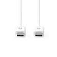 USB-kabel | USB 2.0 | USB-C Hane | USB-C Hane | 60 W | 480 Mbps | Nickelplaterad | 3.00 m | Rund | PVC | Vit | Label - Dator och nätverk - 5412810481187 - 10
