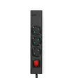 Gren kontakt | Jordad kontakt / Typ F (CEE 7/7) | 3-vägs | 1.50 m | 3680 W | 16 A | USB-anslutning | På / av-knapp | Svart - Förlängningskablar - 5412810481637 - 30
