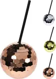 Disco Ball-mugg med sugrör 500?ml – stilren UV-belagd festmugg för glittrande dryckesstunder - Juldukning för julen - 8719202824667 - 1