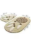 Badrumsmatta Set Mijölnir Flerfärgad Akryl Halkfri Antibakteriell 50x60 cm & 60x100 cm - Badrumsmattor och våtrumsmattor - 8681875253887 - 3