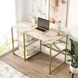 Skrivbord Hanah Home Vg23-Ge Vit Marmormönster Spånskiva 120x75x60 cm - Skrivbord - 8683743451517 - 2