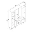 Hallmöbel Hanah Home EA129 Valnöt Spånskiva 180x198,6x37,5 cm - Möbler - 8684282480877 - 13