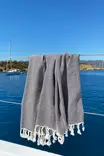 Fouta Mijölnir Svart Honungskaka 100% Bomull 95x190 cm - Handdukar - 8683342757027 - 3
