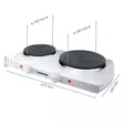 Dubbel elektrisk kokplatta | 2300 W | Ø 18,5 + 15,5 cm | 5 värmeinställningar | halkfria fötter | vit - Nedis produkter - 8711902089797 - 55