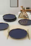 Assietter Set Hermia Marinblå Guld Keramik 6 Delar - Tallrikar - 8683743222537 - 1