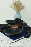 Skål Set Hermia Matt Svart Keramik 6 Delar - Serveringsfat - 8684282674627 - 2