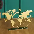 Metalldekoration Aberto Design World Map Guld Metall 18x26 cm - Dekorationer, prydnadsföremål - 8683742881537 - 2