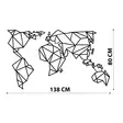 Väggdekor Metall Wallity World Map Black Metall 140x80 cm - Dekorationer, prydnadsföremål - 8682870853447 - 1