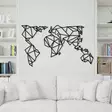 Väggdekor Metall Wallity World Map Black Metall 140x80 cm - Dekorationer, prydnadsföremål - 8682870853447 - 2