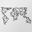 Väggdekor Metall Wallity World Map Black Metall 140x80 cm - Dekorationer, prydnadsföremål - 8682870853447 - 6