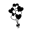 Väggdekor Metall Wallity Balloons Svart Metall 21x35 cm - Dekorationer, prydnadsföremål - 8681875514797 - 1