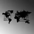 Väggdekor Metall Wallity World Map L Svart Metall 120x56 cm - Dekorationer, prydnadsföremål - 8683742829157 - 5