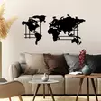 Väggdekor Metall Wallity World Map L Svart Metall 120x56 cm - Dekorationer, prydnadsföremål - 8683742829157 - 4