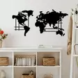 Väggdekor Metall Wallity World Map L Svart Metall 120x56 cm - Dekorationer, prydnadsföremål - 8683742829157 - 3