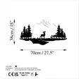 Väggdekor Metall Wallity Deer And Landscape Svart Vit Metall 70x38 cm 1 Del - Dekorationer, prydnadsföremål - 8683742828327 - 6