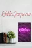 Dekorativ Led Väggbelysning Wallity Hello Gorgeous Rosa Plast 74x17 cm - Ljussmycken och ljusfigurer - 8682870288447 - 4