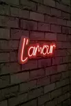 Dekorativ Led Väggbelysning Wallity L'amour Röd Plast 41x18 cm - Ljussmycken och ljusfigurer - 8682870655447 - 3