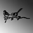 Metalldekoration Aberto Design Bird On The Branch Svart Metall 50x26 cm - Trädgårdsdekorationer - 8684282826927 - 5
