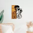 Väggdekor Trä Wallity Woman 2 Svart/Ljus Valnöt Trä/Metall 39x3x50 cm - Dekorationer, prydnadsföremål - 8683342445917 - 3