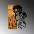 Väggdekor Trä Wallity Woman 2 Svart/Ljus Valnöt Trä/Metall 39x3x50 cm - Dekorationer, prydnadsföremål - 8683342445917 - 5
