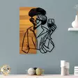 Väggdekor Trä Wallity Woman 2 Svart/Ljus Valnöt Trä/Metall 39x3x50 cm - Dekorationer, prydnadsföremål - 8683342445917 - 2