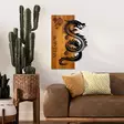 Väggdekor Trä Wallity Dragon Valnöt/Svart Trä 40x58x3 cm - Dekorationer, prydnadsföremål - 8684282397397 - 4