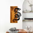 Väggdekor Trä Wallity Dragon Valnöt/Svart Trä 40x58x3 cm - Dekorationer, prydnadsföremål - 8684282397397 - 3
