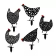 Metalldekoration Aberto Design Chickens Svart Metall 28x26 cm 22x29 cm 22x30 cm 29x26 cm 21x30 cm - Trädgårdsdekorationer - 8683342008167 - 1