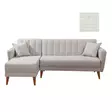 Hörnbäddsoffa Atelier del Sofa Aqua Cream Linne 225x150x85 cm - Soffor - 8681875324037 - 6