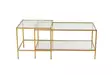 Soffbord Hanah Home Sevay Guld Härdat Glas 90x44x45 cm 50x49x50 cm - Soffbord - 8683742475187 - 5