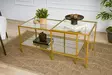 Soffbord Hanah Home Sevay Guld Härdat Glas 90x44x45 cm 50x49x50 cm - Soffbord - 8683742475187 - 2