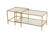 Soffbord Hanah Home Sevay Guld Härdat Glas 90x44x45 cm 50x49x50 cm - Soffbord - 8683742475187 - 6