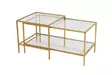 Soffbord Hanah Home Sevay Guld Härdat Glas 90x44x45 cm 50x49x50 cm - Soffbord - 8683742475187 - 4