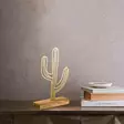 Dekorativ Objekt Aberto Design Cactus Guld Metall Trä 22x41x4 cm - Dekorationer, prydnadsföremål - 8681875795707 - 2