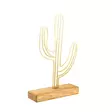 Dekorativ Objekt Aberto Design Cactus Guld Metall Trä 22x41x4 cm - Dekorationer, prydnadsföremål - 8681875795707 - 1