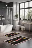 Badrumsmatta Set Mijölnir Flerfärgad 100% Polyester Halkfri Antibakteriell 40x60 cm & 60x100 cm - Badrumsmattor och våtrumsmattor - 8684283195817 - 2