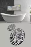 Badrumsmatta Set Mijölnir Flerfärgad 100% Polyester Antiallergisk Halkfri 50x60 cm & 60x100 cm - Badrumsmattor och våtrumsmattor - 8681875272147 - 2