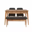 Matbord Hanah Home Vina 1053 Antracit Furu Spånskiva 130x77x80 cm - Matbord - 8681875790917 - 1