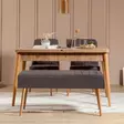 Matbord Hanah Home Vina 0701 Antracit Furu Spånskiva 129x75x80 cm - Matbord - 8683742500087 - 2